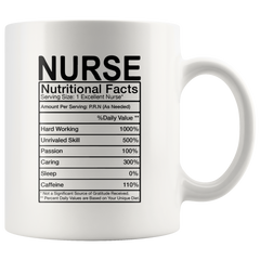 [TL] Funny Nurse Nutritional Facts - Nurses Gag Gift for Christmas - 11 Oz Novelty Coffee Mug