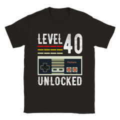 [GLT] BestTeesEver Level 40 Unlocked Birthday Shirt Video Gamer 40th Bday Gifts T-Shirt