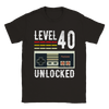 Image of [GLT] BestTeesEver Level 40 Unlocked Birthday Shirt Video Gamer 40th Bday Gifts T-Shirt