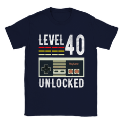 [GLT] BestTeesEver Level 40 Unlocked Birthday Shirt Video Gamer 40th Bday Gifts T-Shirt