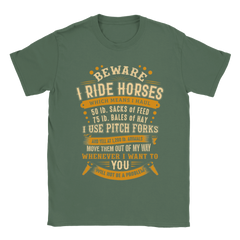 [GLT] TeeKool Beware I Ride Horses Which Means I Haul T-Shirt