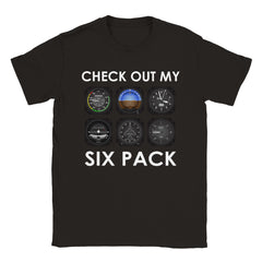 [GLT] playera de avión Pilot Aviation Check Out My Six Pack Flying Airplane Gift playera para hombre