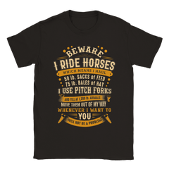 [GLT] TeeKool Beware I Ride Horses Which Means I Haul T-Shirt