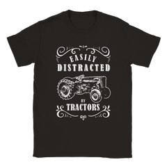 [GLT] BINA STORE Vintage Funny Graphic Easily Distracted by Tractors Tshirt B151220