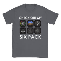 [GLT] playera de avión Pilot Aviation Check Out My Six Pack Flying Airplane Gift playera para hombre