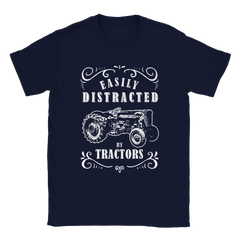 [GLT] BINA STORE Vintage Funny Graphic Easily Distracted by Tractors Tshirt B151220