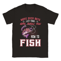 [GLT] Fishing Girl Tshirt Move Over Boys Let This Girl Show You How to Fish Funny Fisher Gift T-Shirt for Men Women