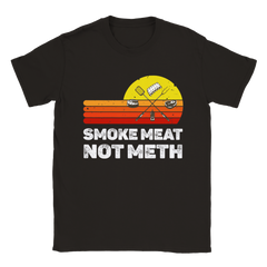 [GLT] Smoke Meat Brisket Not Meth Quote BBQ Gift Shirt for Men Women Plus Size XL-6XL |Made in USA |by VnSupertramp Apparel Black