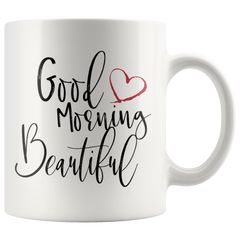 [TL] Good Morning Beautiful with Love Graphic Design Coffee Mug Funny Gifts Idea for Woman Lady Fashion Lover Cute Girl, Her, Mom,Sister, Girl Friend, Gaughter