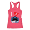 Image of VnSupertramp I Love Sharks Week Women Racerback Tank Top T-Shirt Great Tees For Shark Lover Fan TV Show D2