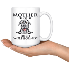 [TL] Mother Of Irish Wolfhounds Mug, Dog Mom, Paw Pet Lover, Gift For Women, Mother's Day, Birthday Gifts, Dogs Lovers Gifts For Mom From Daughter Son 15oz Ceramic Coffee Mug