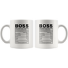 Image of [Teelaunch] Wampumtuk Boss Nutritional Facts Funny Coffee Mug 11 Ounces Inspirational and Motivational