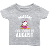 Image of Unicorns Are Born In August Infant Shirt Official VnSupertramp Birthday Apparel