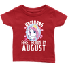 Image of Unicorns Are Born In August Infant Shirt Official VnSupertramp Birthday Apparel