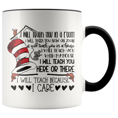 [TL] Dr Seuss Inspired Teacher Mug, Christmas Mug, Distance Learning Zoom, Teacher Daycare Educator, Teacher Gift, Homeschool, Quarantine