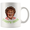 Image of [TL] Catchphrase Brown Mrs Nice Thats Browns Funny Boy Best Mug holds hand 11oz made from marble ceramic