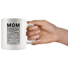 Image of [TL] Mother's Day Coffee Mug Mom Nutrition Facts Novelty 11oz Mug Mom's Birthday