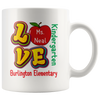 Image of VnSupertramp Personalized Love Apple Teacher White Mug 10z - Custom Name, School, Grade on Mug Gift Back To School First Day Of School