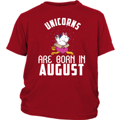 Unicorns Are Born In August Birthday Girl Youth Shirt Official VnSupertramp Apparel