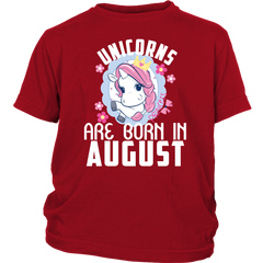 Unicorns Are Born In August Birthday Girl Youth Shirt Official VnSupertramp Apparel