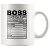 Image of [Teelaunch] Wampumtuk Boss Nutritional Facts Funny Coffee Mug 11 Ounces Inspirational and Motivational