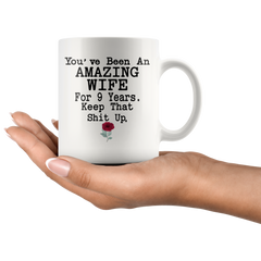 [TL] Mug 9 Years Anniversary Gift for Wife, 9th Anniversary Gift for Her, Funny Wedding Anniversary Mug Anniversary Gift for Wife, Spouse Anniversary Lover Gifts for Women or Men