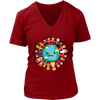 Image of VnSupertramp Children Around The World Women V-Neck T-Shirt Plus Size XL-4XL Happy Earth Day Tee 2019