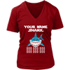 Image of Official VnSupertramp Personalized Grandma Shark Women V-Neck Shirt Plus Size