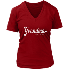 VnSupertramp Grandma EST. 2019 Womens V-Neck T-Shirt Plus Size XL-4XL - caraboo389