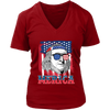 Image of VnSupertramp 4th Of July Benjamin Franklin Graphic Funny Women V-Neck T-Shirt Plus Size XL-4XL Merica Patriotic Gift - D1