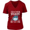 Image of Teacher Shark Women V-Neck Shirt Doo Doo Doo Plus Size Official VnSupertramp Back To School Apparel