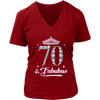 Image of VnSupertramp Seventy And Fabulous V-Neck Shirt Plus Size XL-4XL 70th Birthday