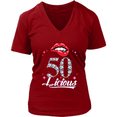 VnSupertramp Personalized Fabulous V-Neck Women Shirt Plus Size XL-4XL -  50 licious - kacey bloski - D4