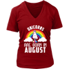 Image of Unicorns Are Born In August Birthday Women V-Neck Shirt Plus Size XL-4XL VnSupertramp Apparel