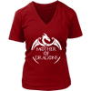 Image of VnSupertramp Mother of Dragons Women V-Neck T-Shirt Plus Size XL-4XL For Mother's Day Gift Dragon Fans Mom - D1