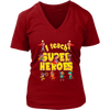 Image of VnSupertramp I Teach Superheroes Women V-Neck Shirt Plus Size XL-4XL Pun Hero Teacher|Personalized Teacher Appreciation Back To School Gift