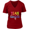 Image of Team Third Grade Women V-Neck Shirt Plus Size XL-4XL Back To School Official VnSupertramp Apparel