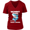 Image of VnSupertramp Mommy Shark and Baby Shark Personalized Name Birthday V-Neck Shirt - D4