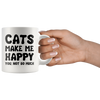 Image of [Teelaunch] Cats Make Me Happy You, Not So Much Womens Cat Lovers 11Oz White Coffee Mug