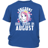 Image of Unicorns Are Born In August Birthday Girl Youth Shirt Official VnSupertramp Apparel