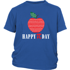 VnSupertramp Happy Pi Day Apple Youth Shirt for Kids Math Geek Nerd Boys Girls