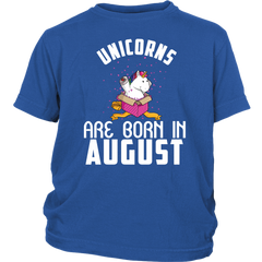 Unicorns Are Born In August Birthday Girl Youth Shirt Official VnSupertramp Apparel