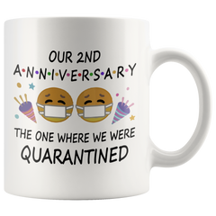 [TL] 2nd Quarantine Anniversary 2021 for Couple Husband Wife Men Him Her | Gifts for 2 Years Marriage Party | Married 2019 | 11oz White Coffee Mug D217-2