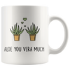 Image of [Teelaunch] AliceHitMood - Plant Lady Mug, Aloe You Vera Much Mug, Aloe vera Mug, Funny Valentine's Day Mug, Crazy Plant Lady Mug, 11oz Ceramic Coffee Mug/Cup, Gift Wrap Available