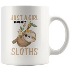 [TL] Just A Girl Who Loves Sloths Mug - The Funny Coffee Mugs For Halloween, Holiday, Christmas Party Decoration 11-15 Ounce White/Black Cettire