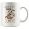 Image of [TL] Just A Girl Who Loves Sloths Mug - The Funny Coffee Mugs For Halloween, Holiday, Christmas Party Decoration 11-15 Ounce White/Black Cettire