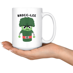 [Teelaunch] Brocc-Lee - Rock Lee White 15 Ounce Ceramic Coffee Mug