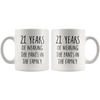 Image of [TL] Andaz Press Funny 21st Wedding Anniversary 11oz. Couples Coffee Mug Gag Gift, 21 Years of Wearing the Pants in the Family, Letting Him Think That, 2-Pack with Gift Box for Husband Wife Parents