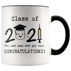 [Teelaunch] Even a Global Pandemic Couldn't Stop Me 2021 Graduation Mug Class Of 2021 The Year When Got Real Congratulations Graduation 2021 Graduation Gifts College Graduate 11 oz Ceramic Coffee Mug