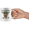 Image of [TL] Yoda Best Boyfriend Mug, Best Boyfriend Ever, Baby Yoda Mug, Funny Gift for Boyfriend, Boyfriend Birthday Card, World's Best Boyfriend